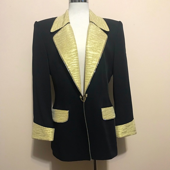 Holly’s Women’s Black Blazer With Rhinestones - Picture 1 of 16